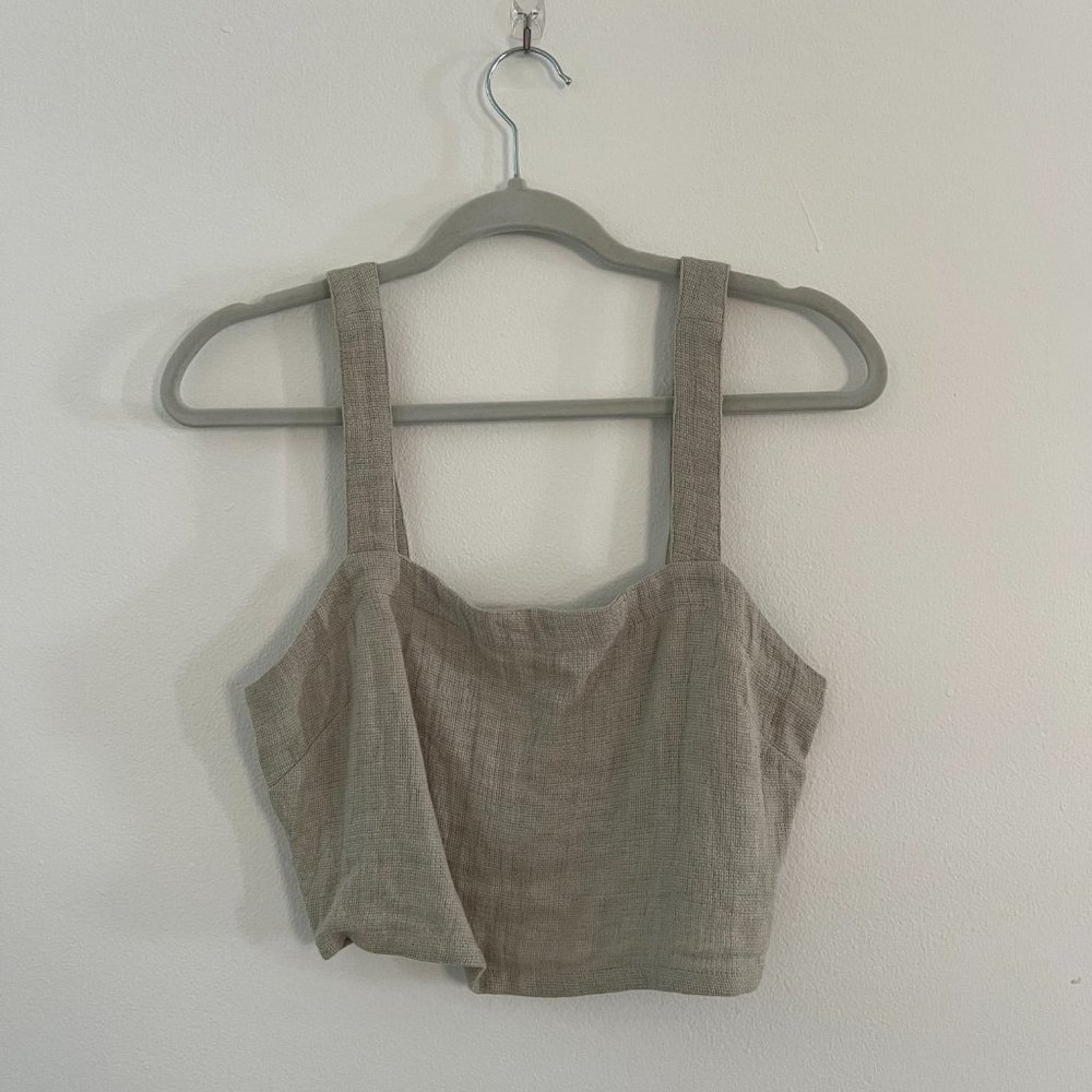 Madewell Breezewoven Abbie Crop Top in Ashen Sage - S - Picture 3 of 5